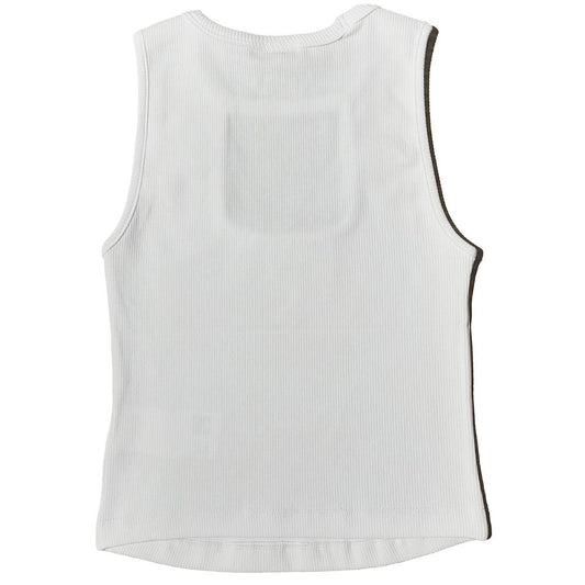 Comme Des Fuckdown White Cotton Tops & T-Shirt CO-15679-S