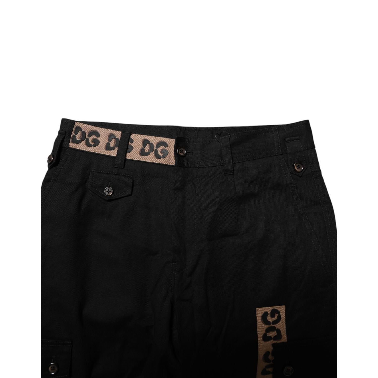 Dolce & Gabbana Black Cotton Cargo Casual Pants