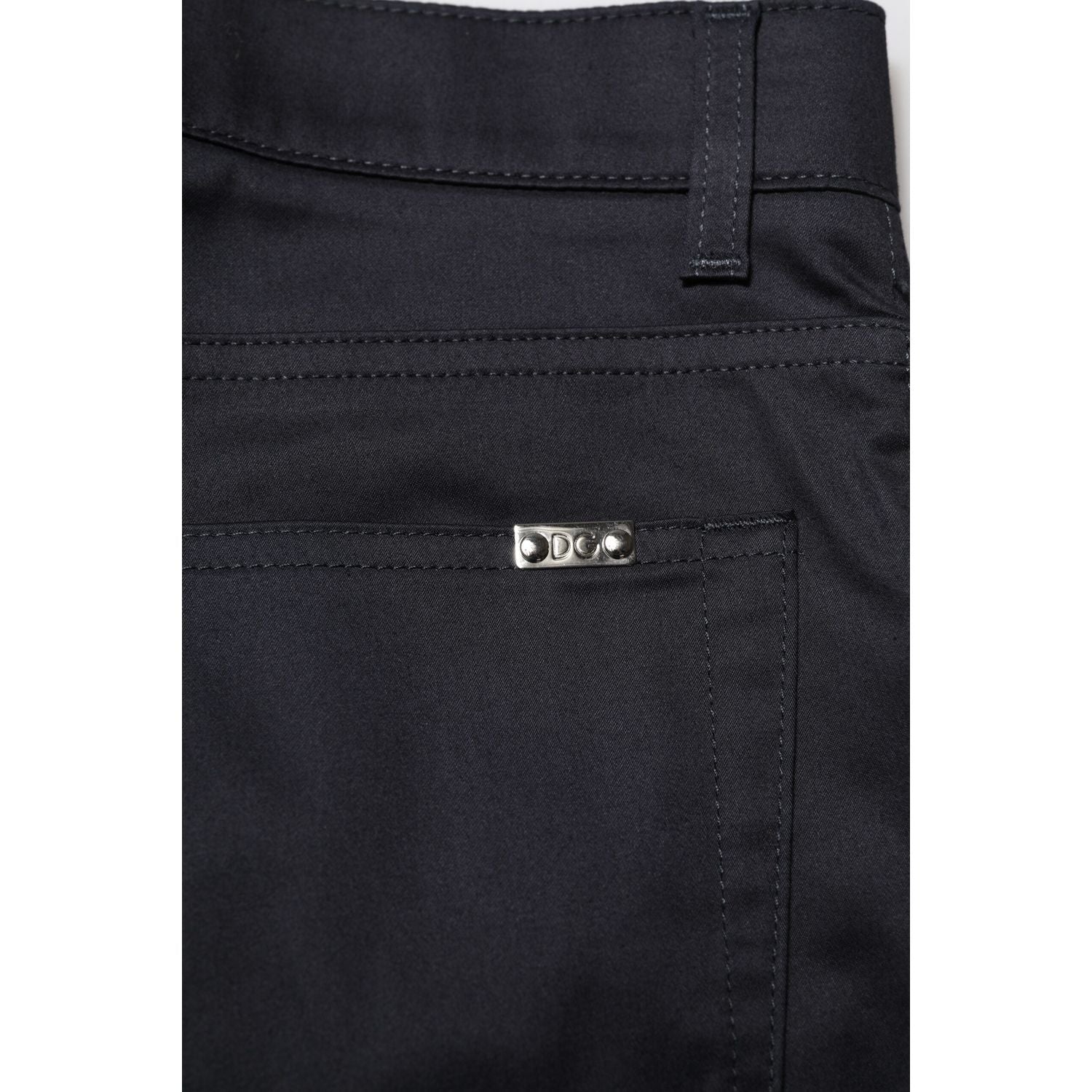 Dolce & Gabbana Black Cotton Skinny Mid Waist Pants
