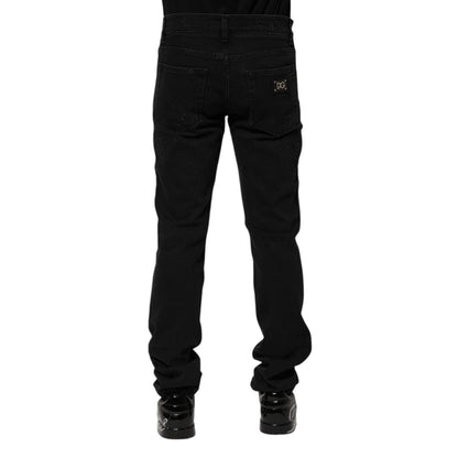 Dolce & Gabbana Black Cotton Skinny Men Denim Jeans