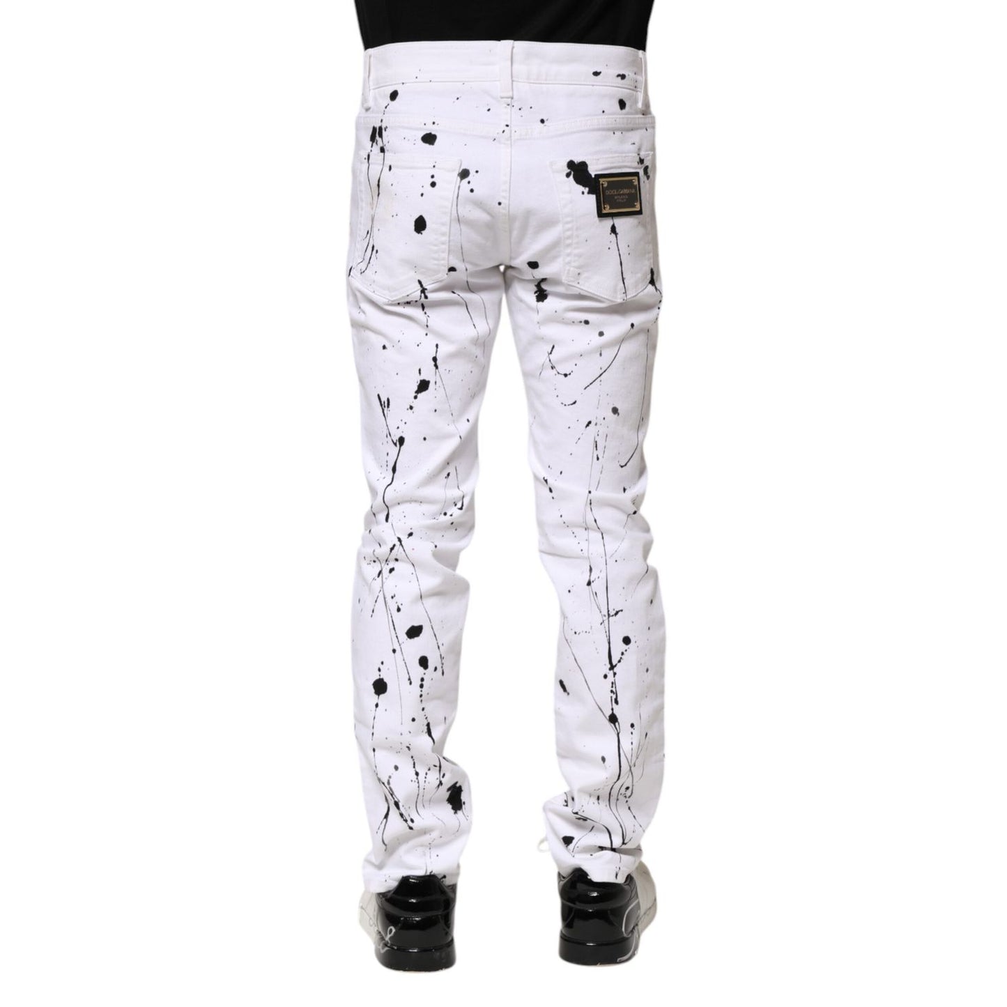 Dolce & Gabbana White ColorSplash Skinny Denim Jeans