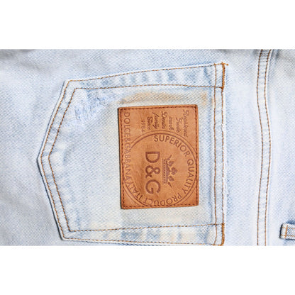Dolce & Gabbana Light Blue Tattered Skinny Denim Jeans