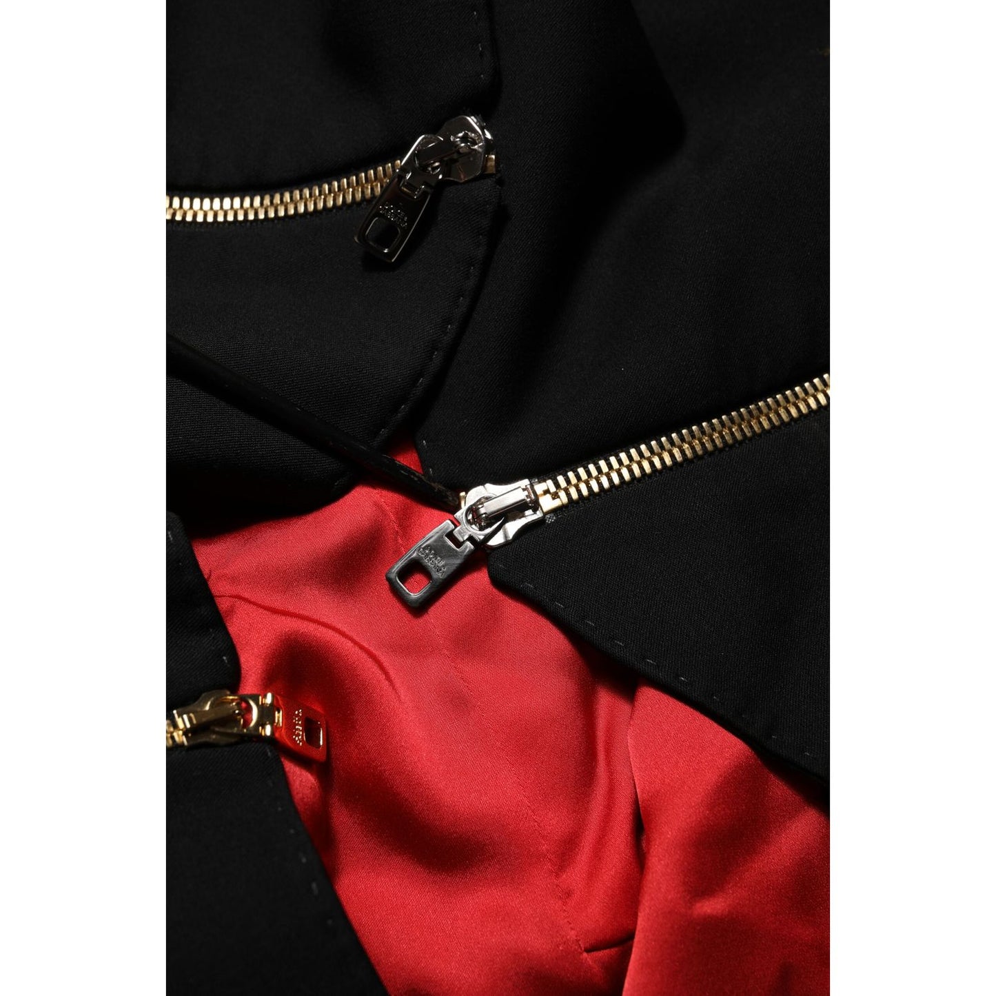 Dolce & Gabbana Black Wool Zipper Detailing Blazer Jacket