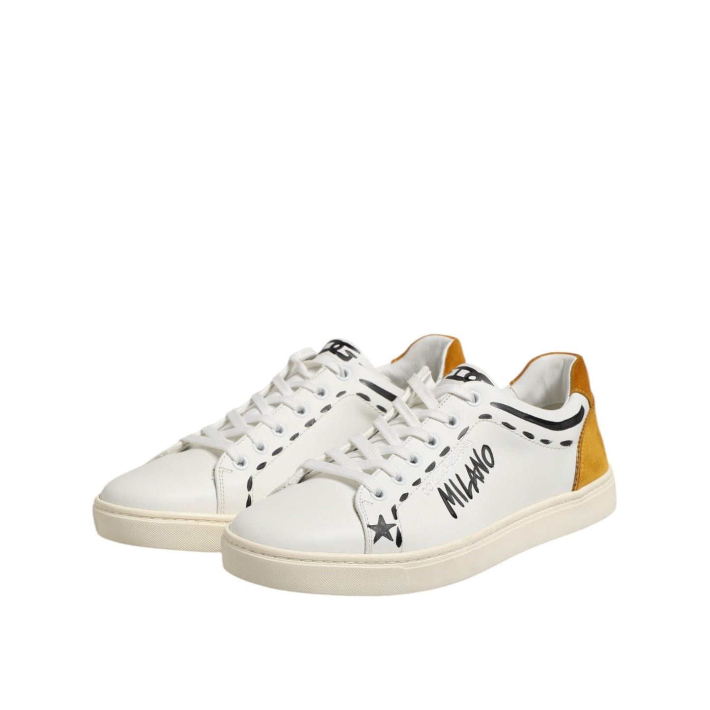 Dolce & Gabbana White Leather MILANO Low Top Sneakers Shoes