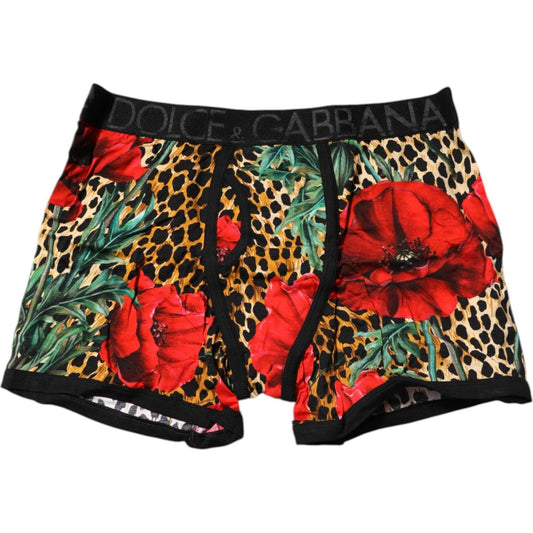 Dolce & Gabbana Brown Leopard Print Regular Boxer Underwear