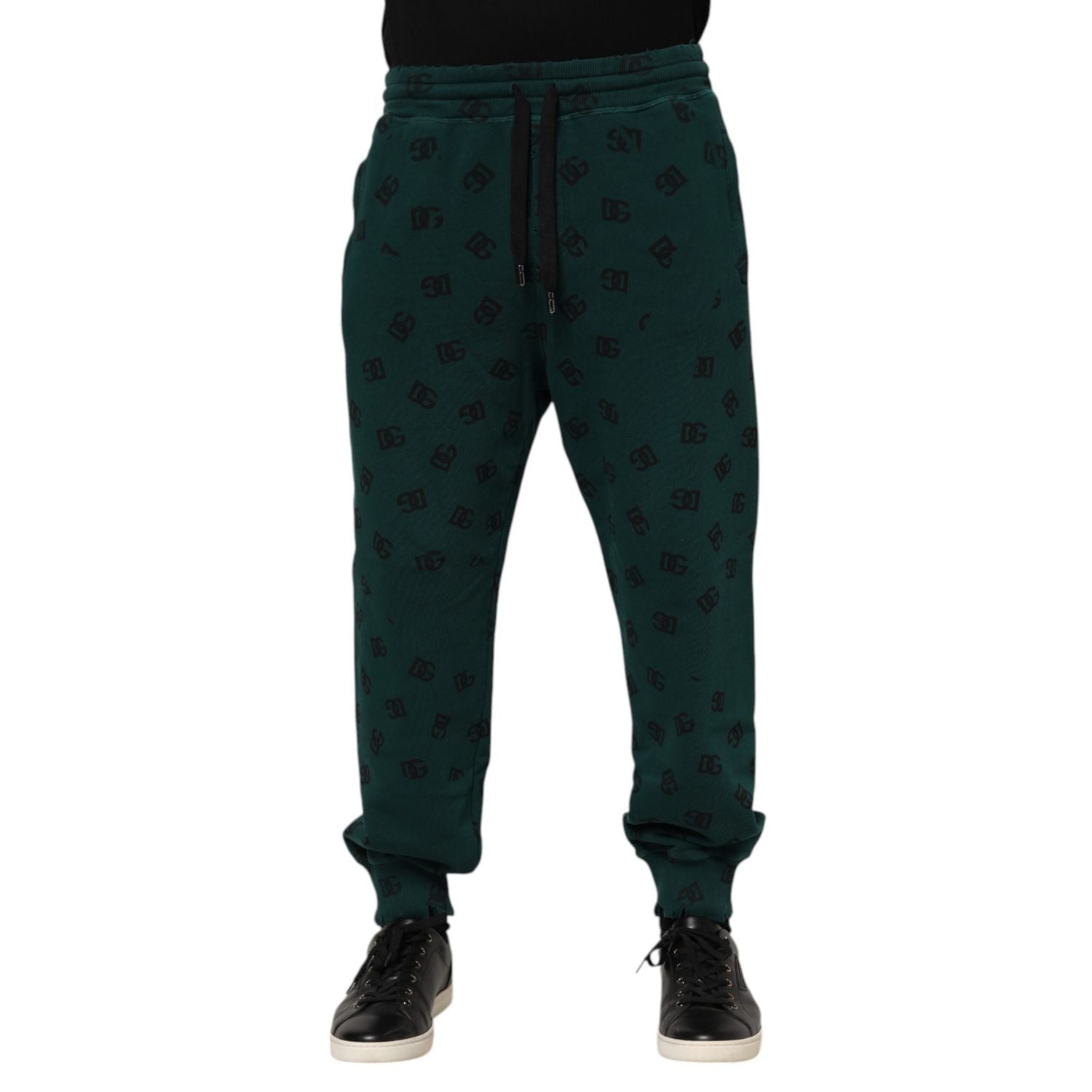 Dolce & Gabbana Green Logo Print Jogger Men Sweatpants Pants