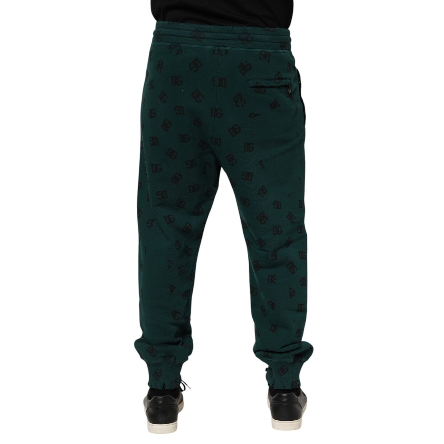 Dolce & Gabbana Green Logo Print Jogger Men Sweatpants Pants