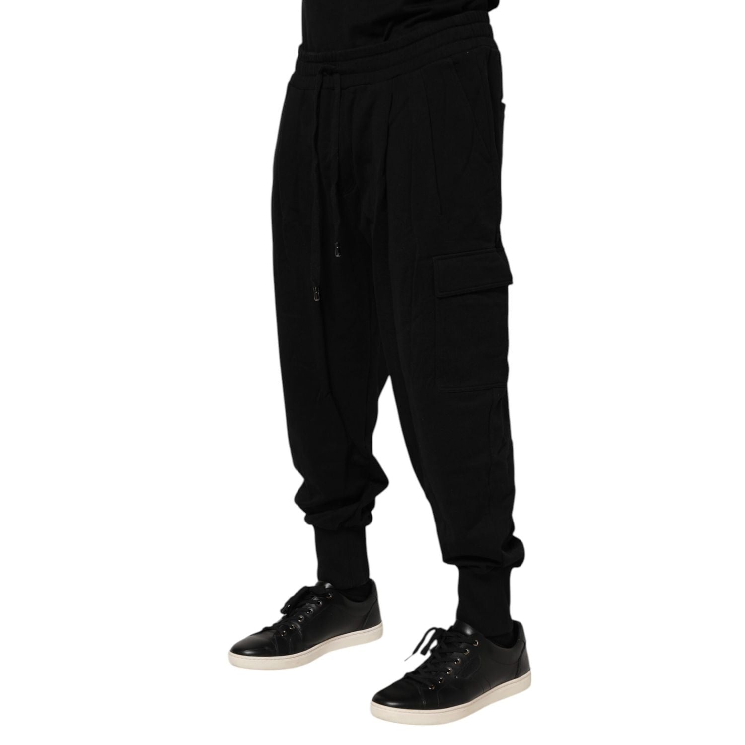 Dolce & Gabbana Black Cotton Logo Jogger Sweatpants Pants