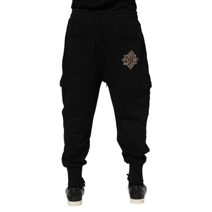 Dolce & Gabbana Black Cotton Logo Jogger Sweatpants Pants