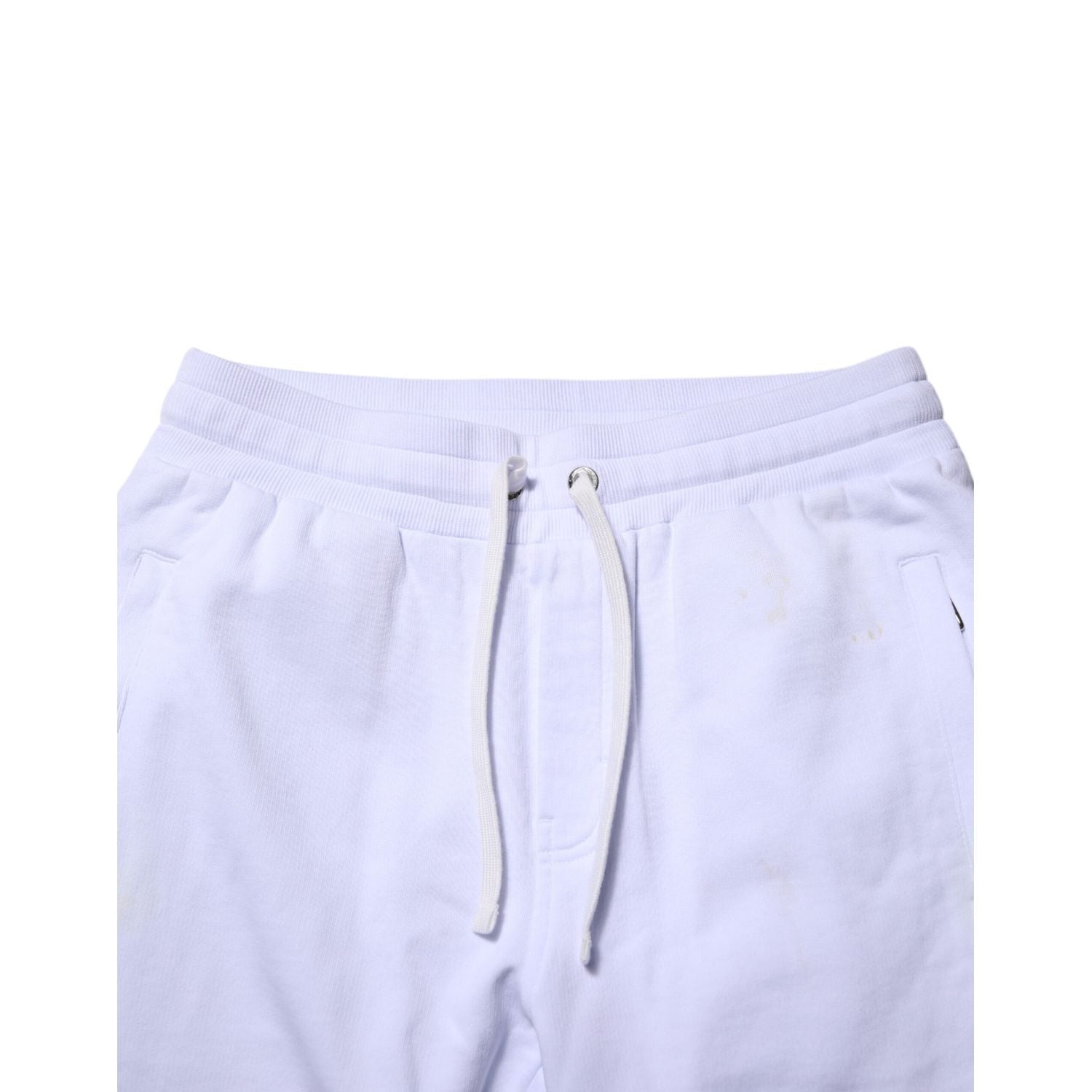 Dolce & Gabbana White Cotton Drawstring Jogger Pants