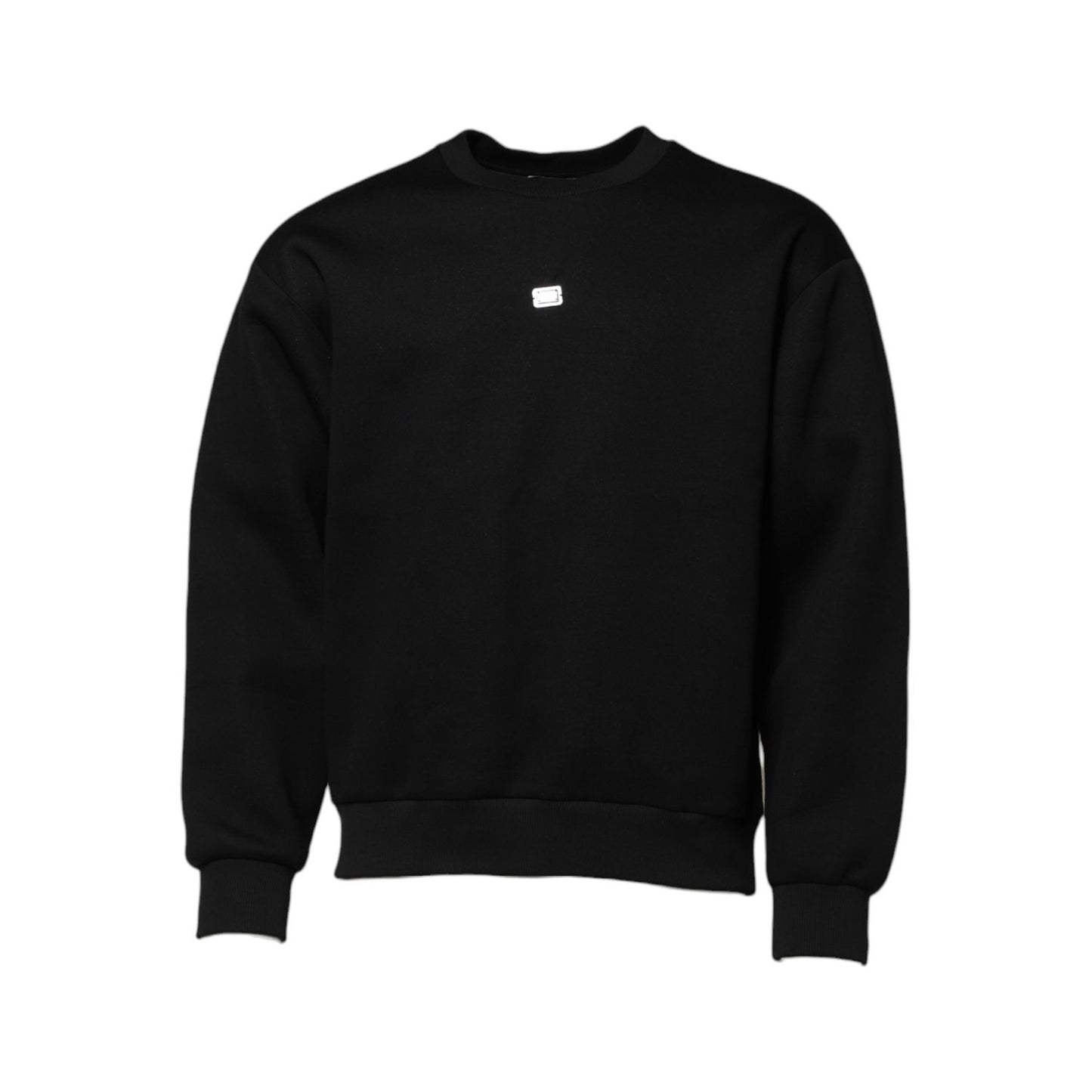 Dolce & Gabbana Black Modal DG Logo Plaque Pullover Sweater