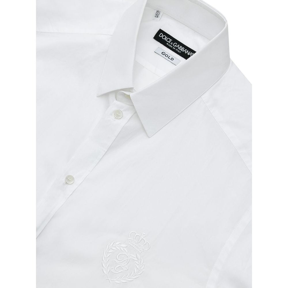 Dolce & Gabbana White Cotton Shirt DO-9618666-IT39 | M