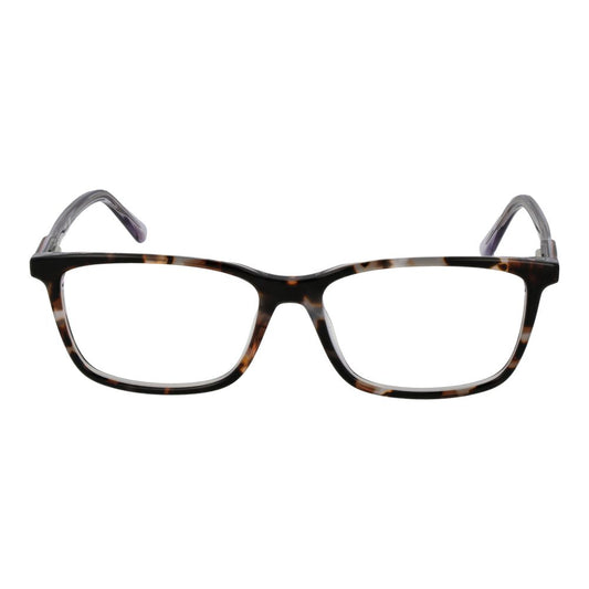 Guess Brown Women Glasses Frame in acetate, featuring a full-rim rectangle style, demo lenses, size 54-15-145, with spring hinges included.