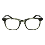 Guess Green Men Glasses Frame in full-rim acetate with square style, demo lenses, and spring hinge. Frame dimensions: 50-20-145.