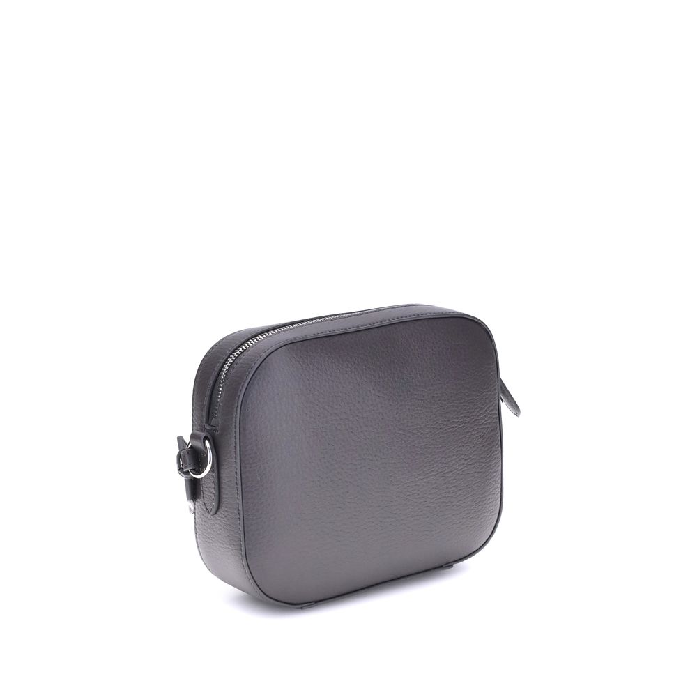 Front view with bag zipped and handles upright.