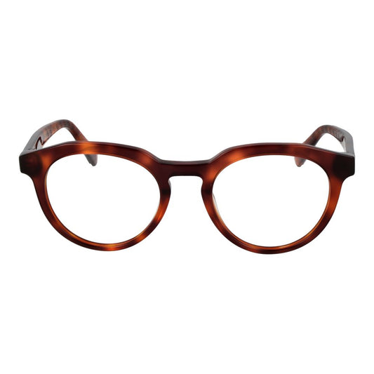 Guess Brown Men Glasses Frame, round full-rim acetate, 49-20-145 size, with branded case. Stylish and durable eyewear for men.