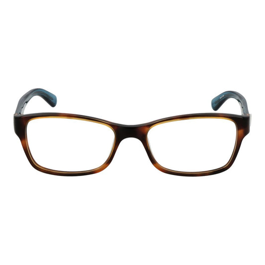 Guess Brown Women Glasses Frame with acetate full-rim, rectangle style, demo lenses, size 53-17-135, includes branded case.