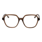 Guess Brown Women Glasses Frame, full-rim acetate with demo lenses, square style, size 53-16-140, includes branded case.