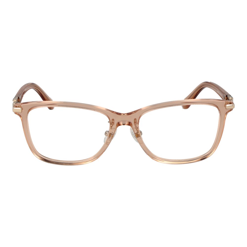 Guess Beige Women Glasses Frame, full-rim beige acetate with demo lenses, rectangle style, size 54-17-140, includes branded case.
