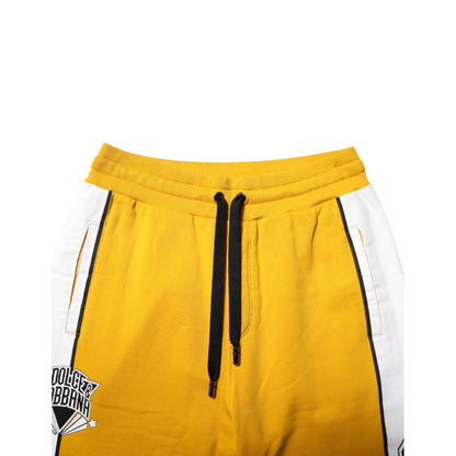 Dolce & Gabbana Yellow Cotton Print Jogger Sweatpants Pants