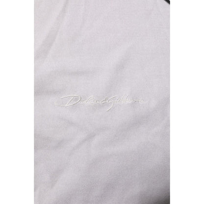 Dolce & Gabbana White Silk Short Sleeves Men Henley T-shirt