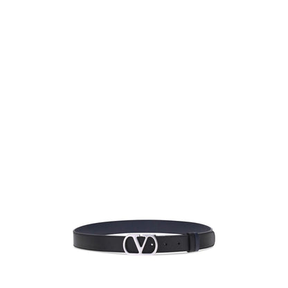 Valentino Garavani Black Calf Leather Bos Taurus Regular Belt