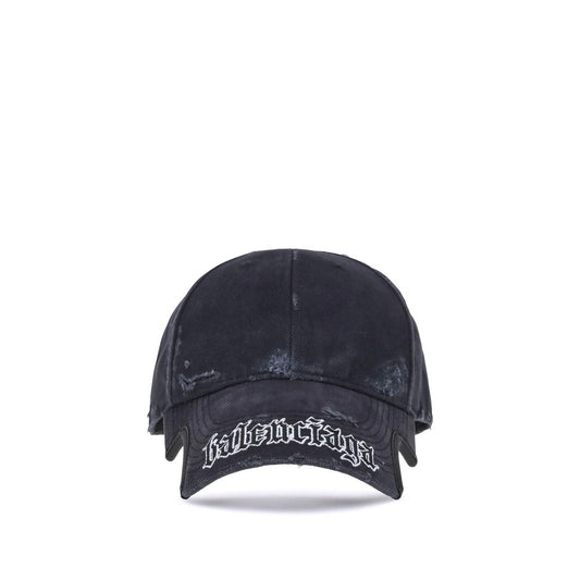 Balenciaga Black Cotton Cap (Baseball Hat)