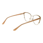 Guess Beige Women Glasses Frame in metal full-rim cat eye style, includes branded case and demo lenses, size 55-16-145.