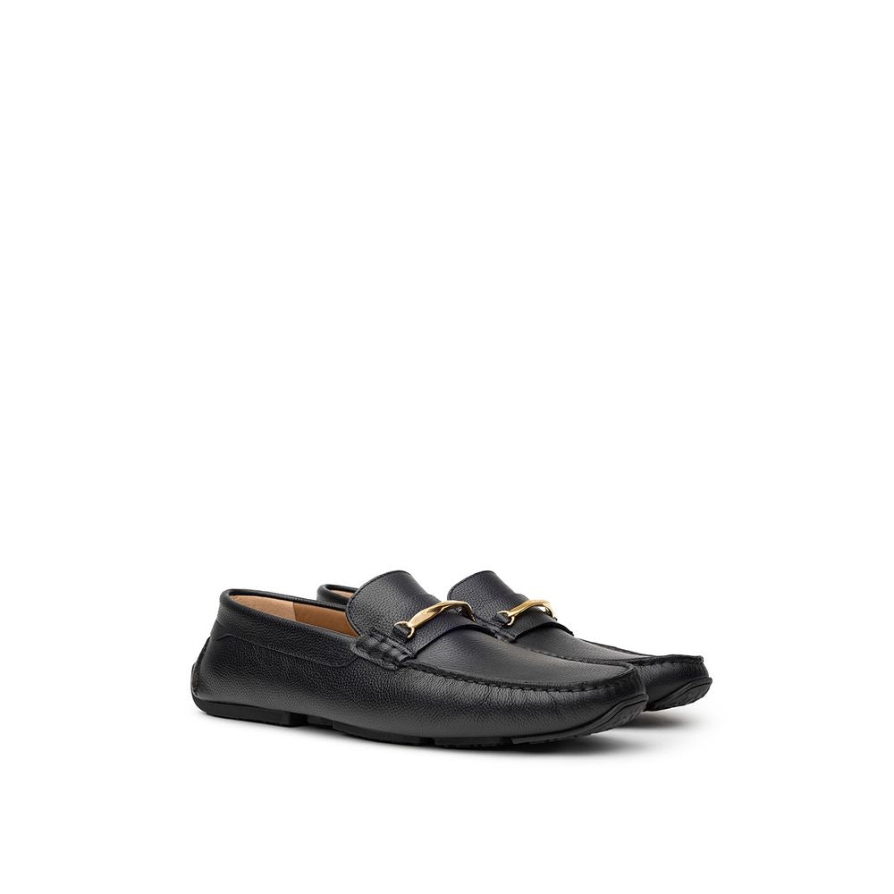 Bally Black Leather Moccassin