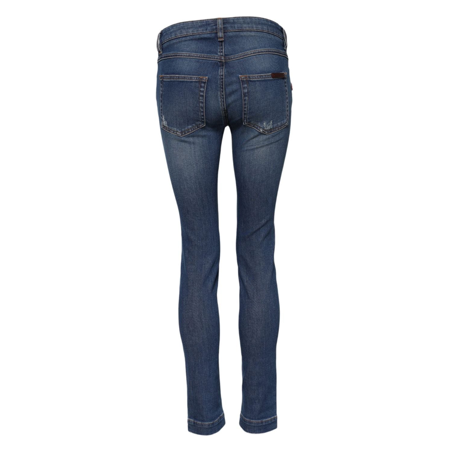 Dolce & Gabbana Blue Cotton Low Waist Skinny Denim Jeans
