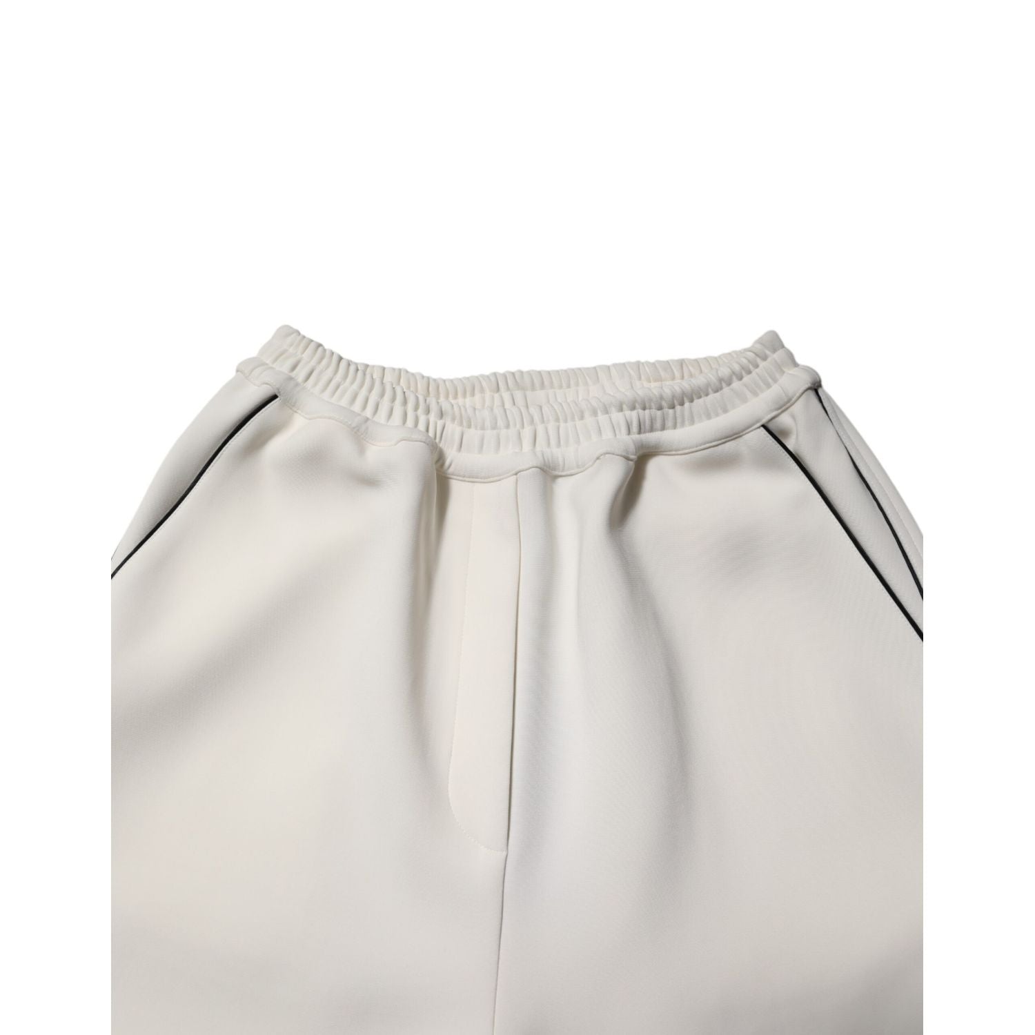 Dolce & Gabbana White Viscose Wide Leg Pull On Pants