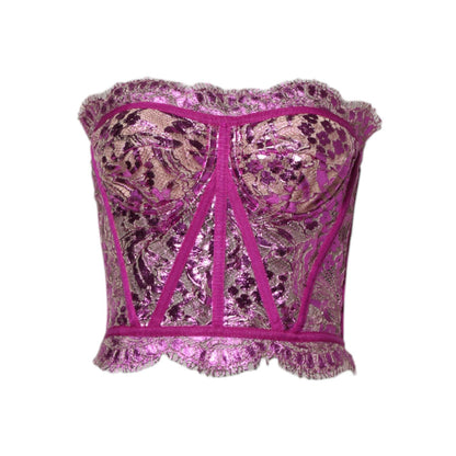 Dolce & Gabbana Pink Bustier Sleeveless Corset Blouse Top