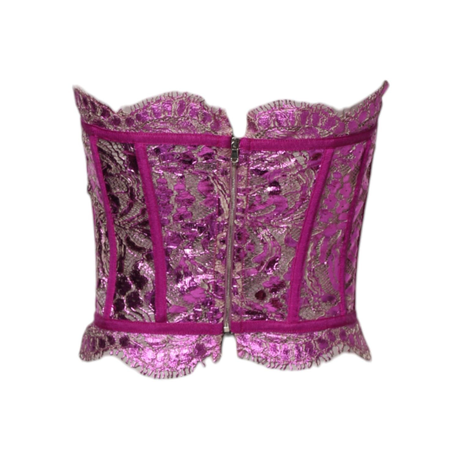 Dolce & Gabbana Pink Bustier Sleeveless Corset Blouse Top