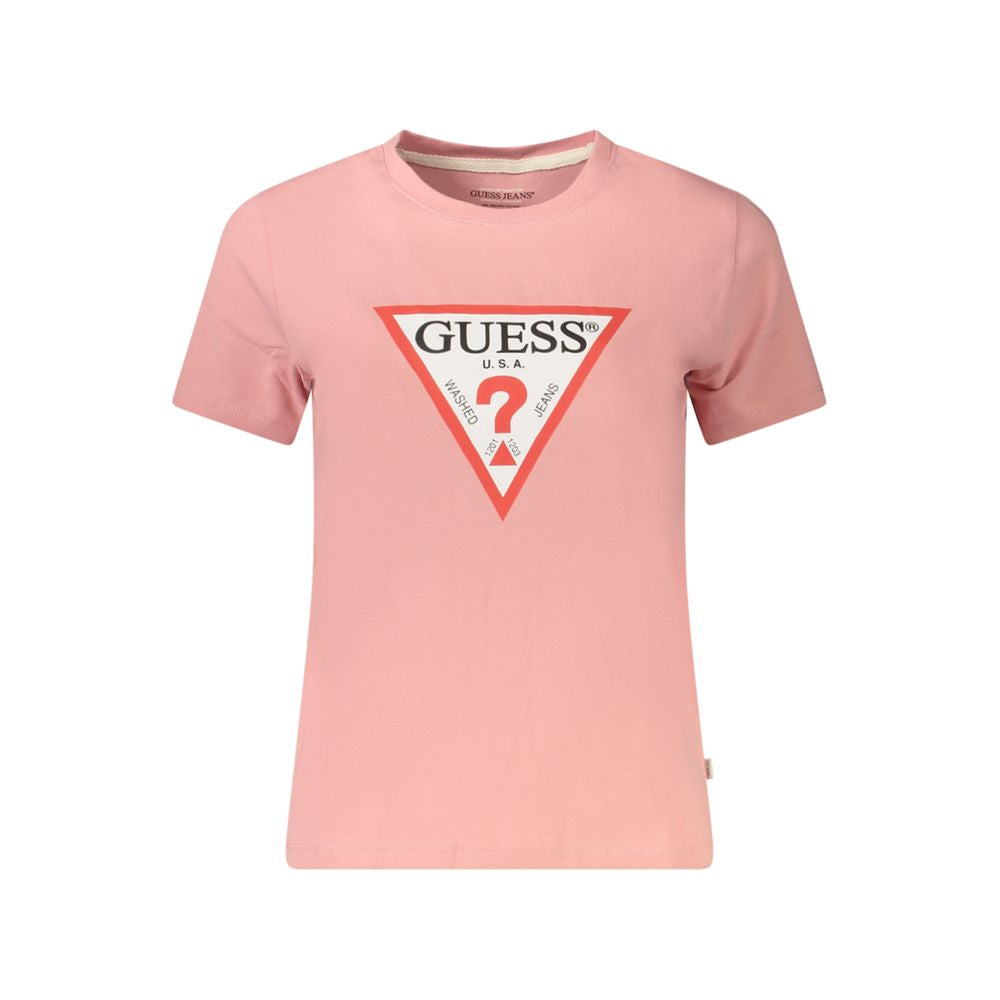 Guess Jeans Pink Cotton T-Shirt