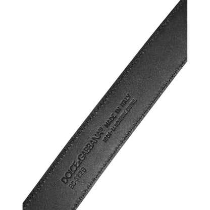 Dolce & Gabbana Black Leather Classic Metal DG Buckle Belt
