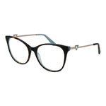 Guess Brown Women Glasses Frame in full-rim acetate butterfly design with demo lenses, includes branded case, spring hinge.