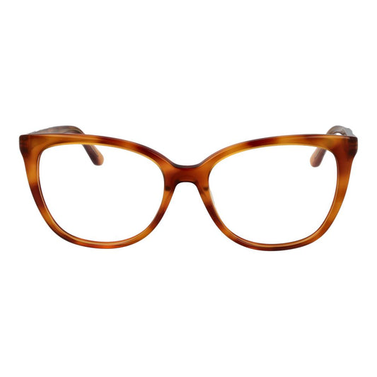 Guess Brown Women Glasses Frame, full-rim acetate butterfly design with demo lenses and spring hinge, size 55-17-140.