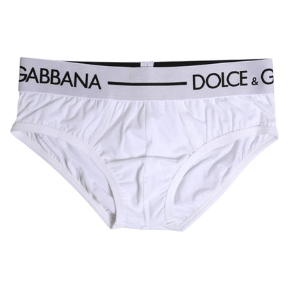 Dolce & Gabbana White Cotton Stretch Regular Brief Underwear