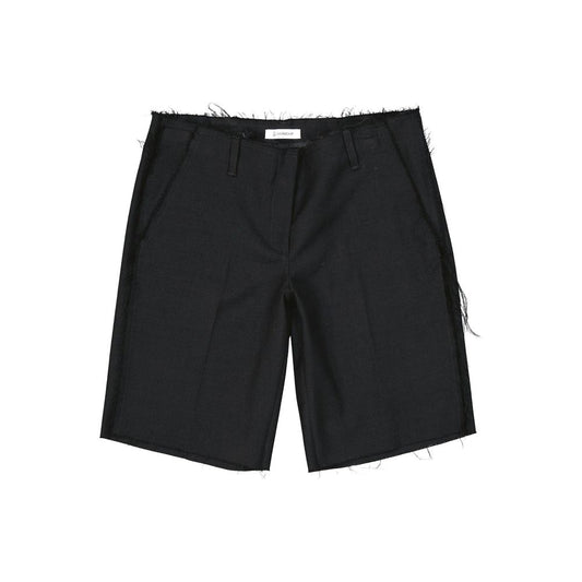 Dondup Black Virgin Wool Bermuda Shorts