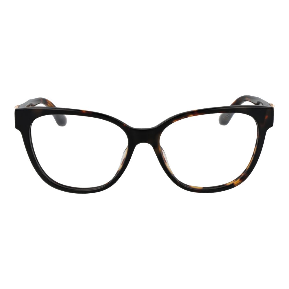 Guess Brown Women Glasses Frame made of acetate with full-rim butterfly style, featuring demo lenses. Fashionable eyewear for women.