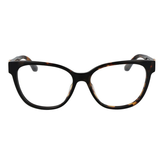 Guess Brown Women Glasses Frame made of acetate with full-rim butterfly style, featuring demo lenses. Fashionable eyewear for women.