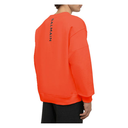 Balmain Orange Cotton Men Sweater