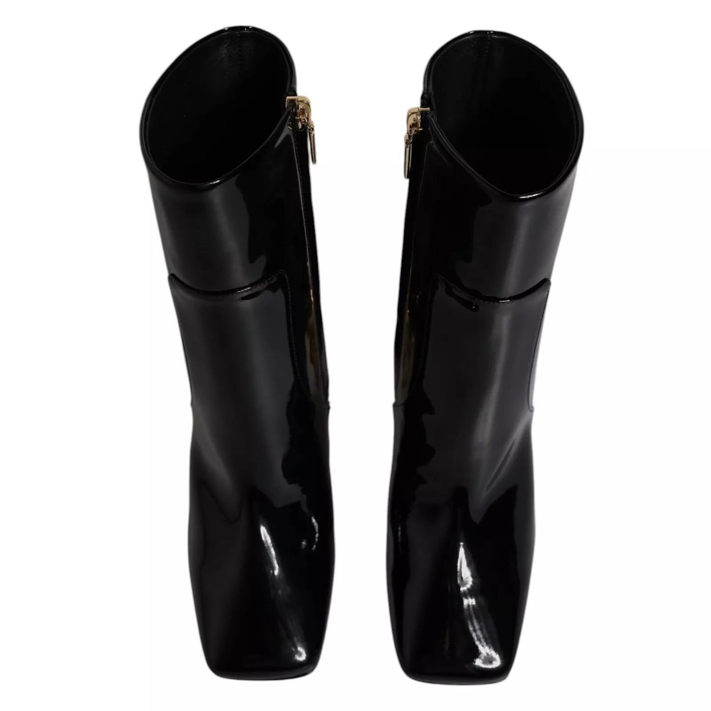 Dolce & Gabbana Black Jackie Leather Mid Calf Boots Shoes