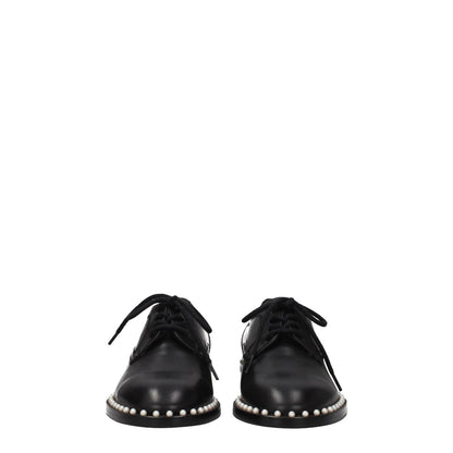Stuart Weitzman Black Leather Oxfords And Derbies