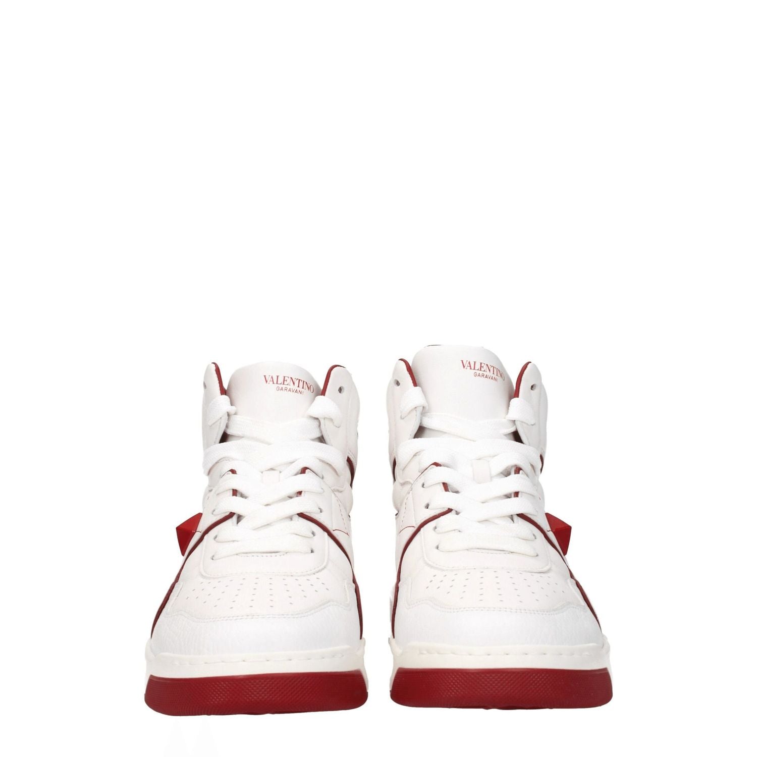Valentino Garavani White Leather High Top Sneakers