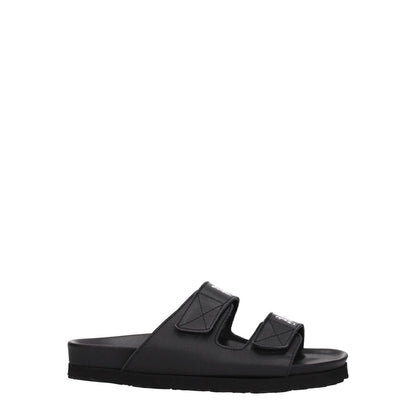 Palm Angels Black Leather Sandals