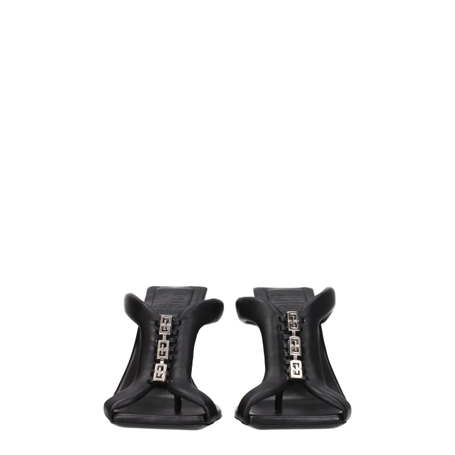 Givenchy Black Leather Stiletto Heel Sandals