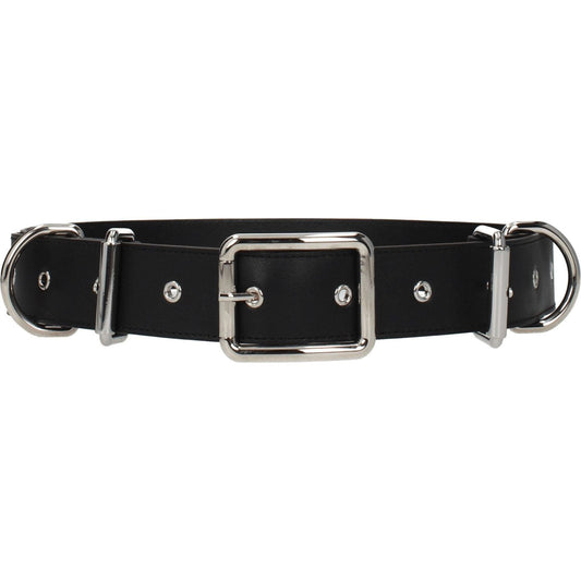 Moschino Black Leather Belts MO-8547395305737-46 CM / 18 INCHES