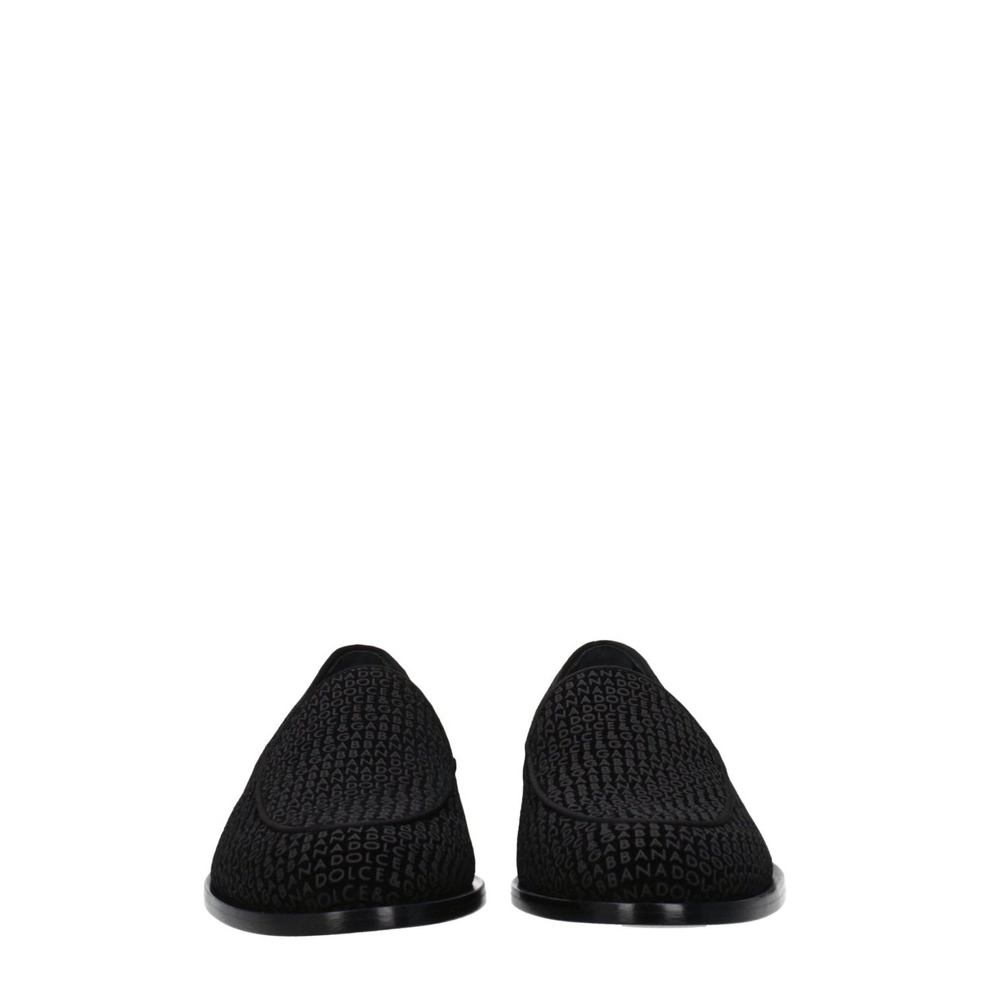 Dolce & Gabbana Black Velvet Slip-On Loafers