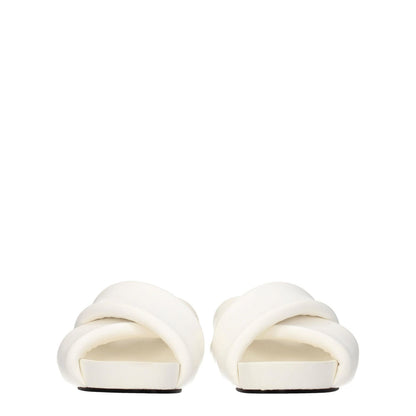 Jil Sander White Leather Slippers